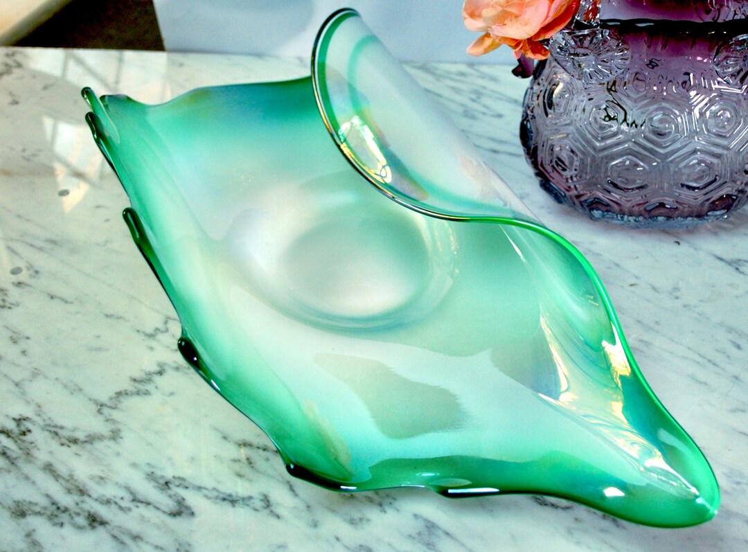 Large Vintage Art Glass Sculpture in the Shape of a Etsy