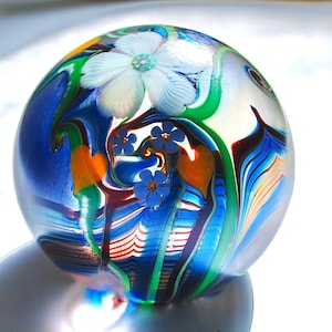 Very rare large paperweight by prestigious American Company Orient & Flume 'No 15' letter 'D' date '1981'.
