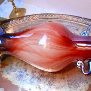 Very large hand blown vintage Murano vase in exquisite Grecian amphora form with a handle and iridescent glaze