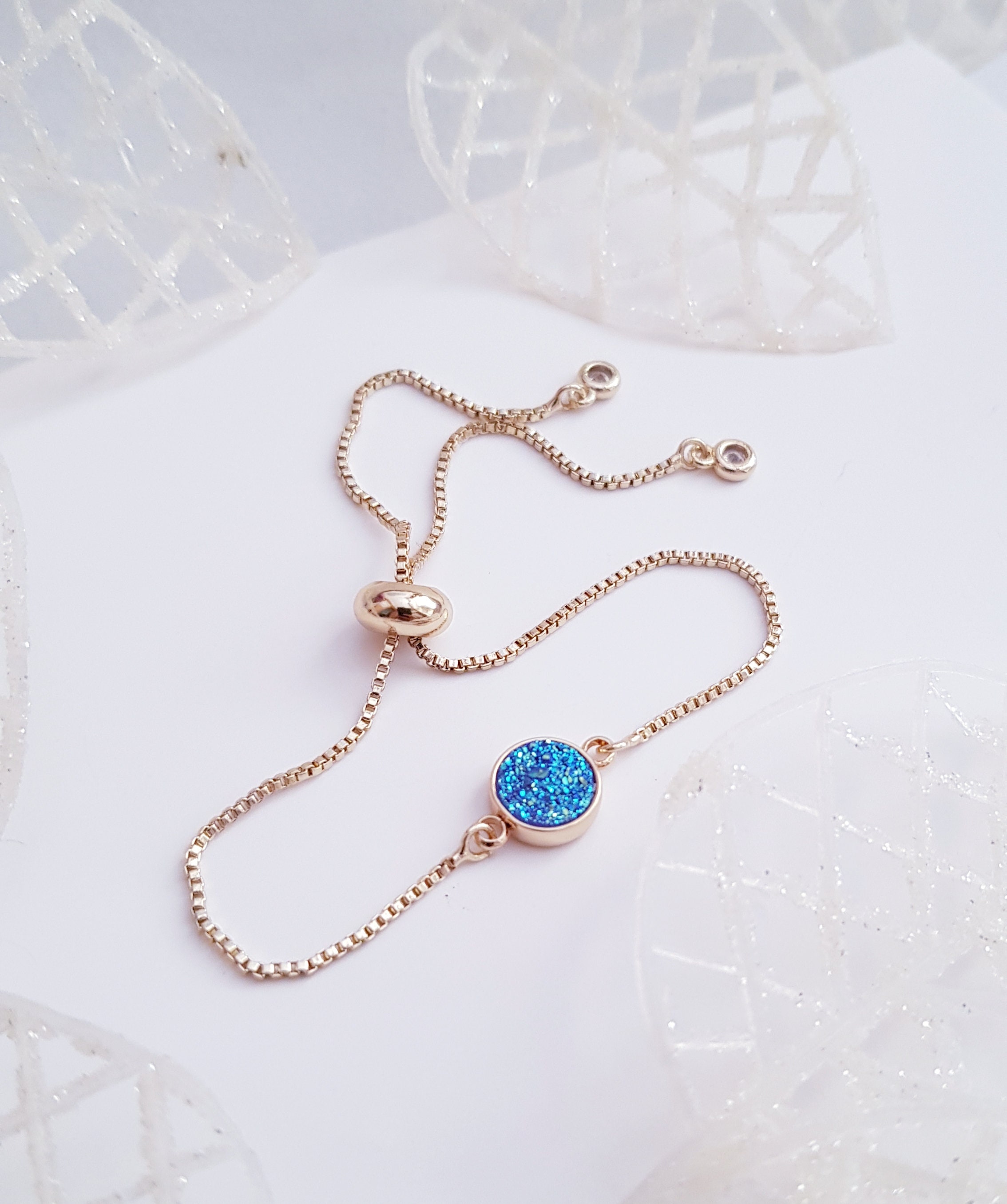 Epoxy Resin Bracelet Minimalist Bracelet Aqua Blue Delicate Etsy UK