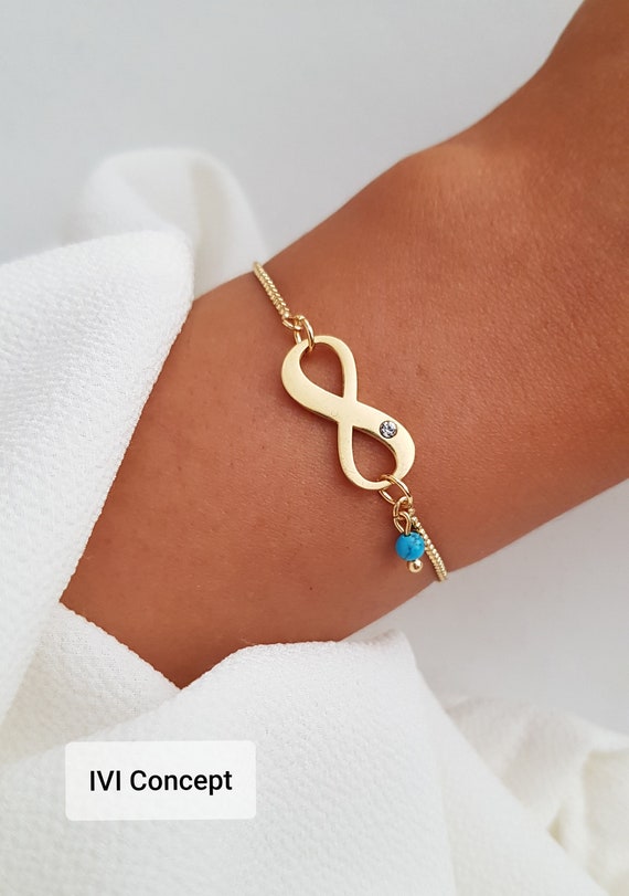 18K Gold Infinity Bracelet, Sister Mother Gift Bracelet, Wife Jewelry Gift,  Dainty Linked Infinity Bracelet, Christmas Gift, WATERPROOF - Etsy Sweden