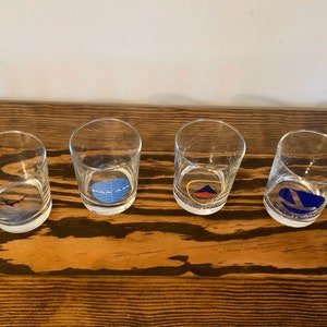 Mint! Luminarc 1970s Airline Glasses Tumblers - American, Pan Am, TWA, Eastern, Delta, United - Vintage, Airline, Glassware, Barware