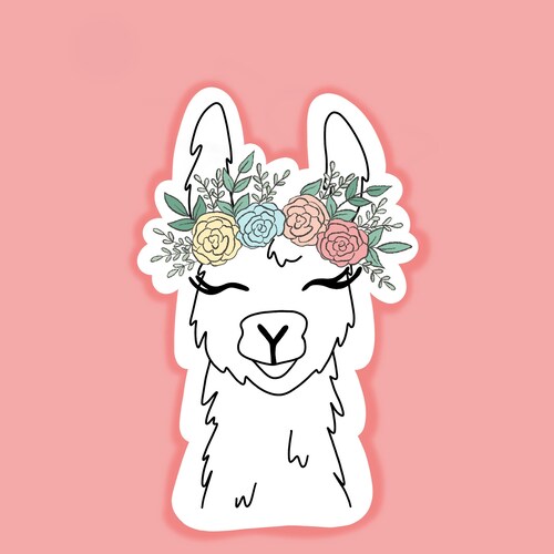 Llama Sticker Vinyl Sticker Laptop Sticker Water Bottle Etsy