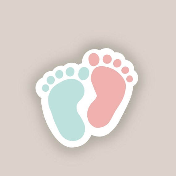Autocollant Bleu Et Rose Pour Les Pieds De Bebe Resistant Etsy France