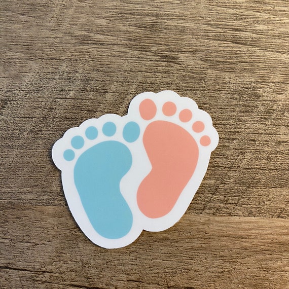 Autocollant Bleu Et Rose Pour Les Pieds De Bebe Resistant Etsy France