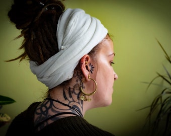 Pañuelo para la cabeza con rastas en mezcla de algodón y lino