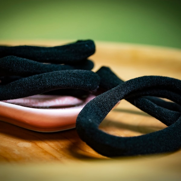 Large Black Elastic Cotton Dreadlock Ties