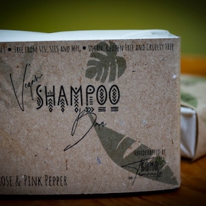 Shampoo solido vegano fatto a mano per capelli/dreadlock - Tuberosa e pepe rosa