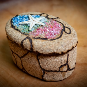 Handmade Sardinian Ceramic Cork Trinket Box