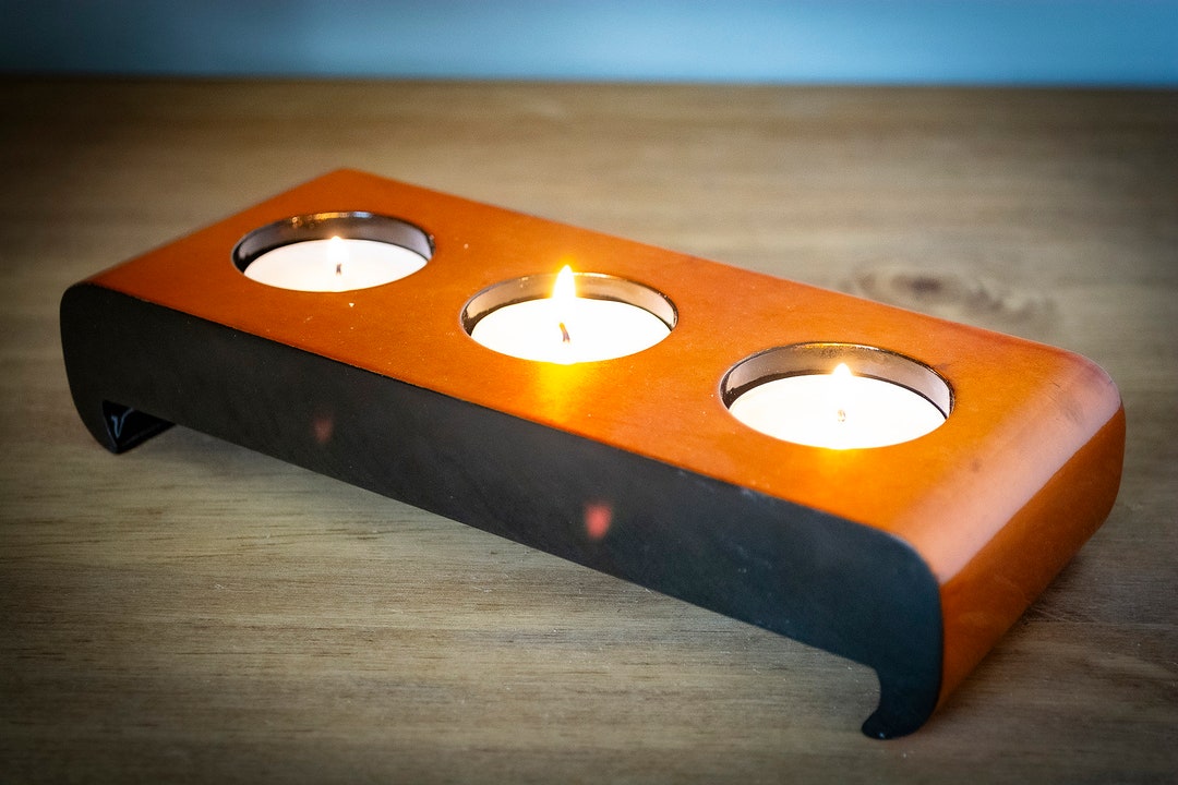 Bronze Orange and Black Tea Light Holder Etsy