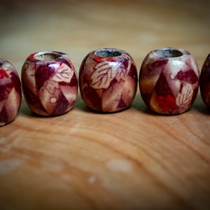 Set of 5 Wooden Dreadlock Beads
