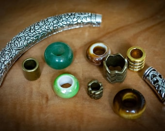 Perline per dreadlock Woodland - Set da 10