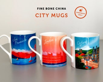 Fine Bone China City Mugs