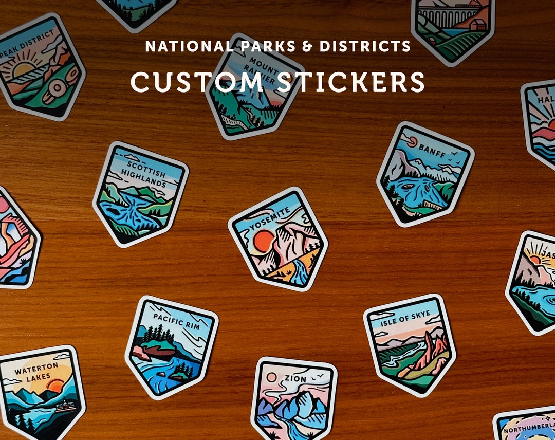 Custom National Parks & Districts Stickers - Etsy