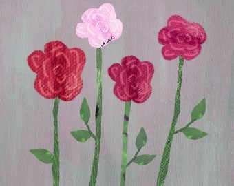4-cards pack of Rose greeting cards
