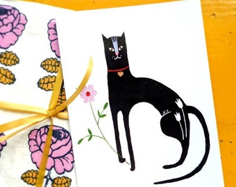 4-cards pack of Cat greeting cards