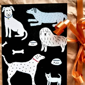 4-cards pack of Dogs greeting cards