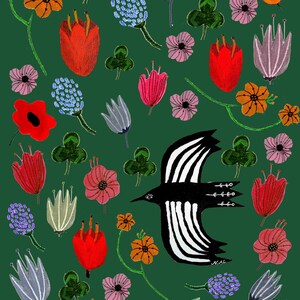 Poster di prato dall'alto / Poster di fiori A3 / Poster di fiori A4 / Poster di uccelli