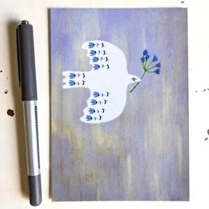 Pack de 4 cartes de cartes de vœux Dove of peace / Cartes postales Peace Dove / Carte Symphaty / Carte d’anniversaire Colombe moderne