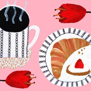 Pacote de 4 cartas de Momento de café alegre
