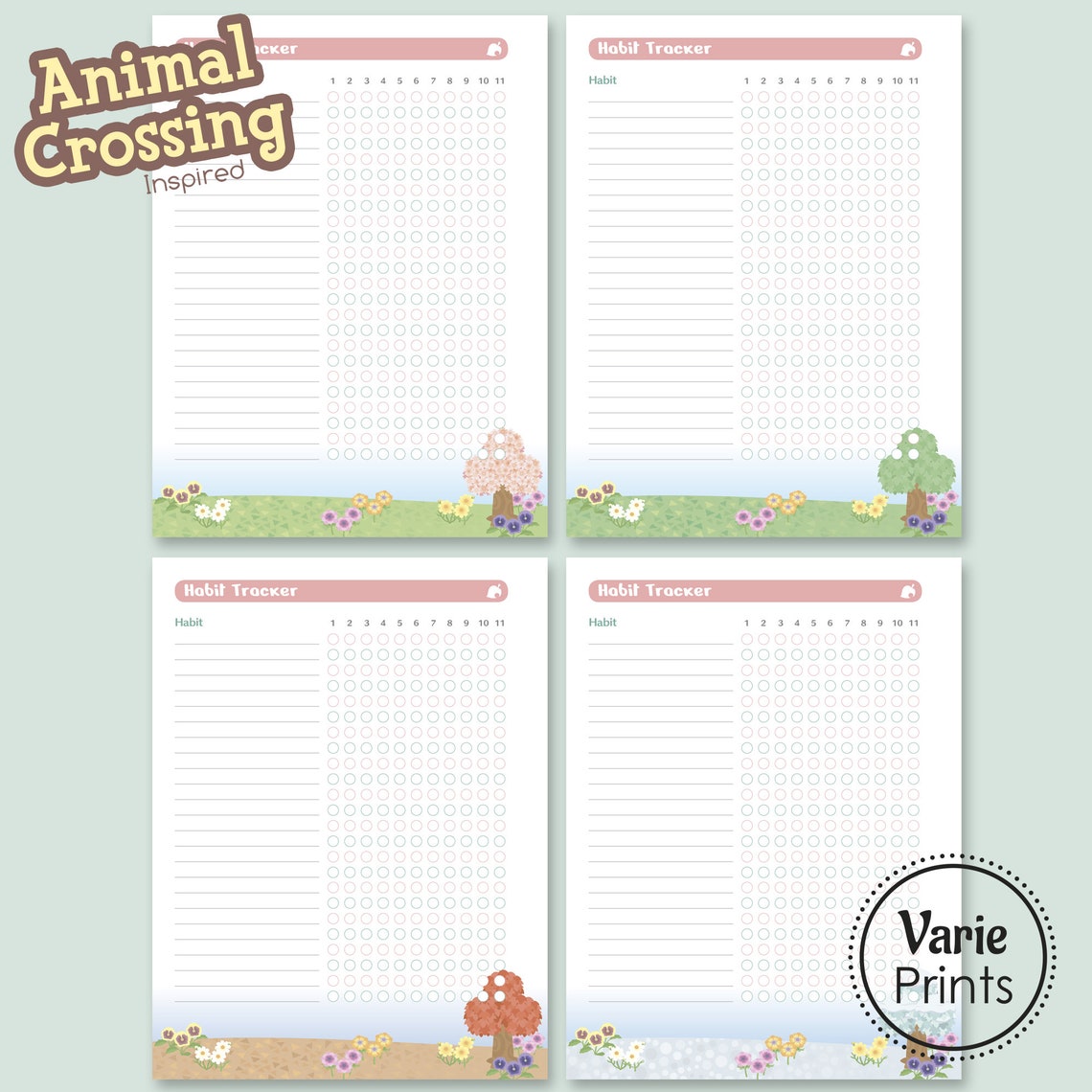 Animal Crossing Inspired Printable Planner Inserts HABIT Etsy