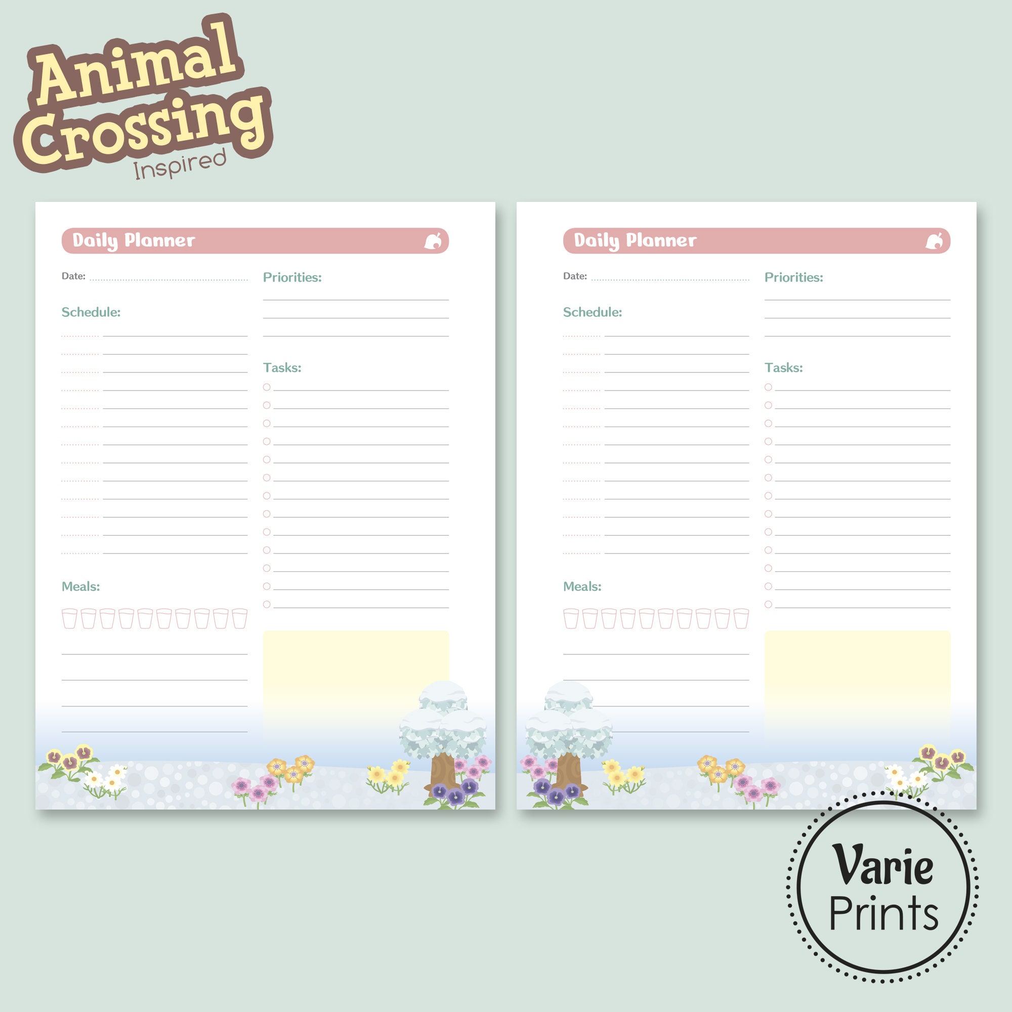 Animal Crossing Inspired Printable Planner Inserts PLANNING BUNDLE ...