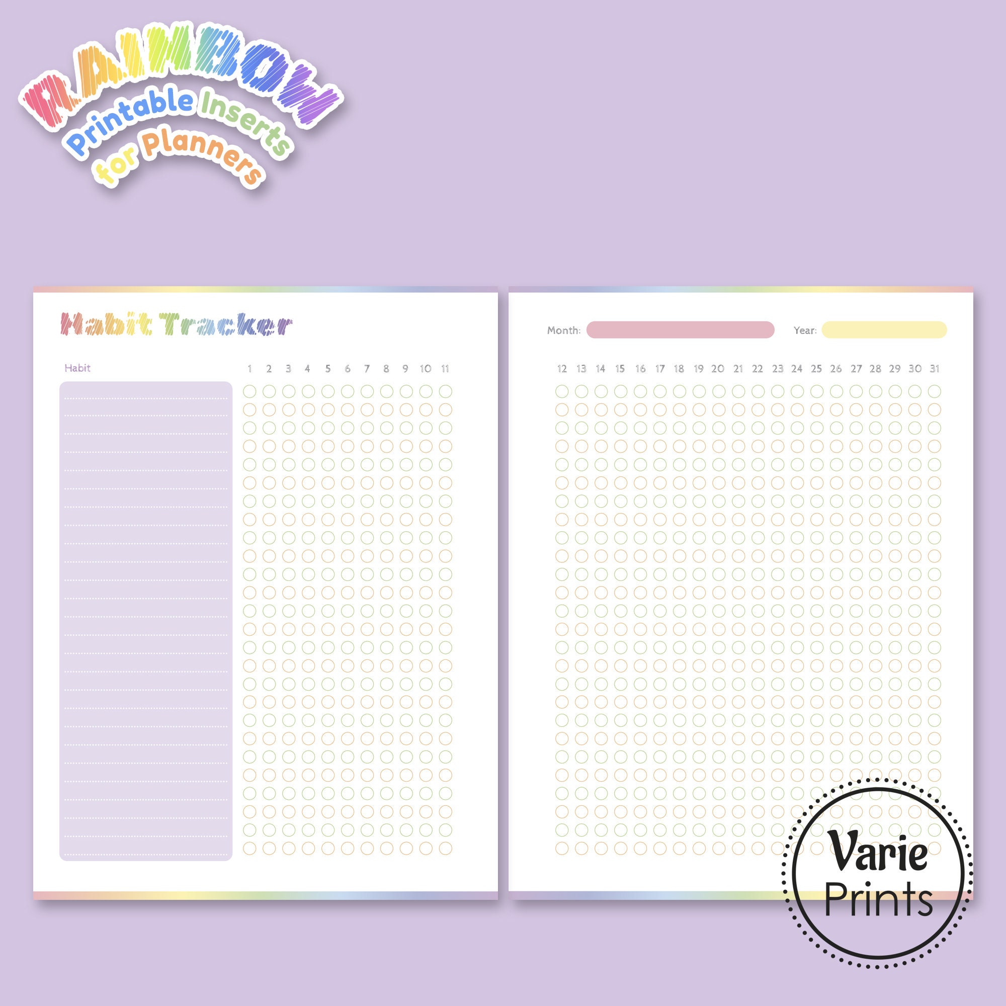 Rainbow Colors Printable Planner Inserts MISCELANEA BUNDLE Etsy Rainbow Colors Printable Planner Inserts MISCELANEA BUNDLE Etsy