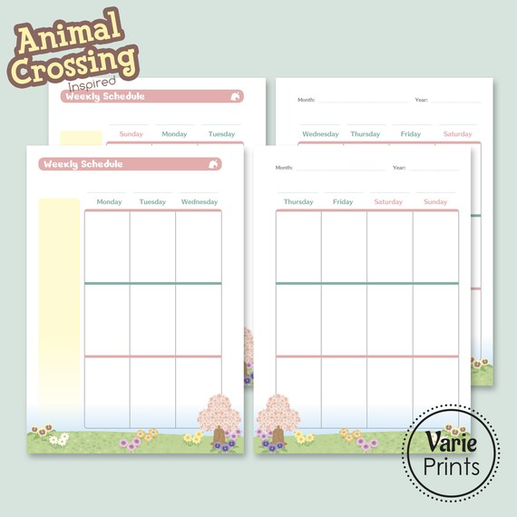 Small Sized Animal Crossing-Inspired Monthly Planner Printables Paper ...