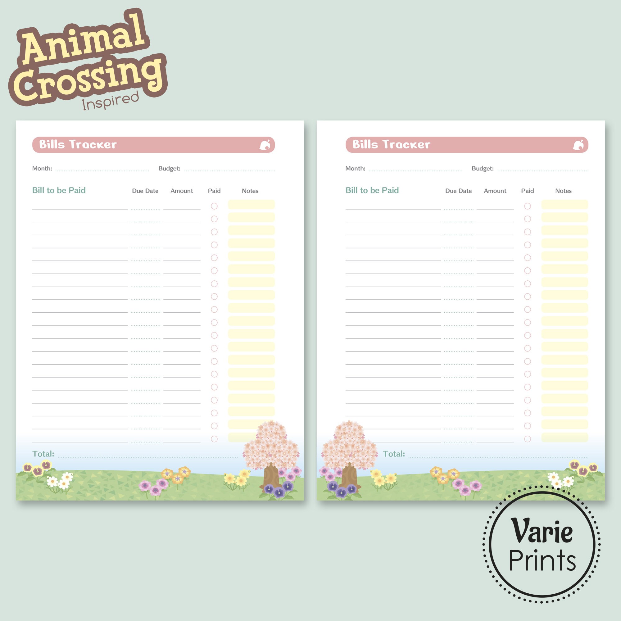 Animal Crossing Inspired Printable Planner Inserts BUDGET BUNDLE. Happy ...