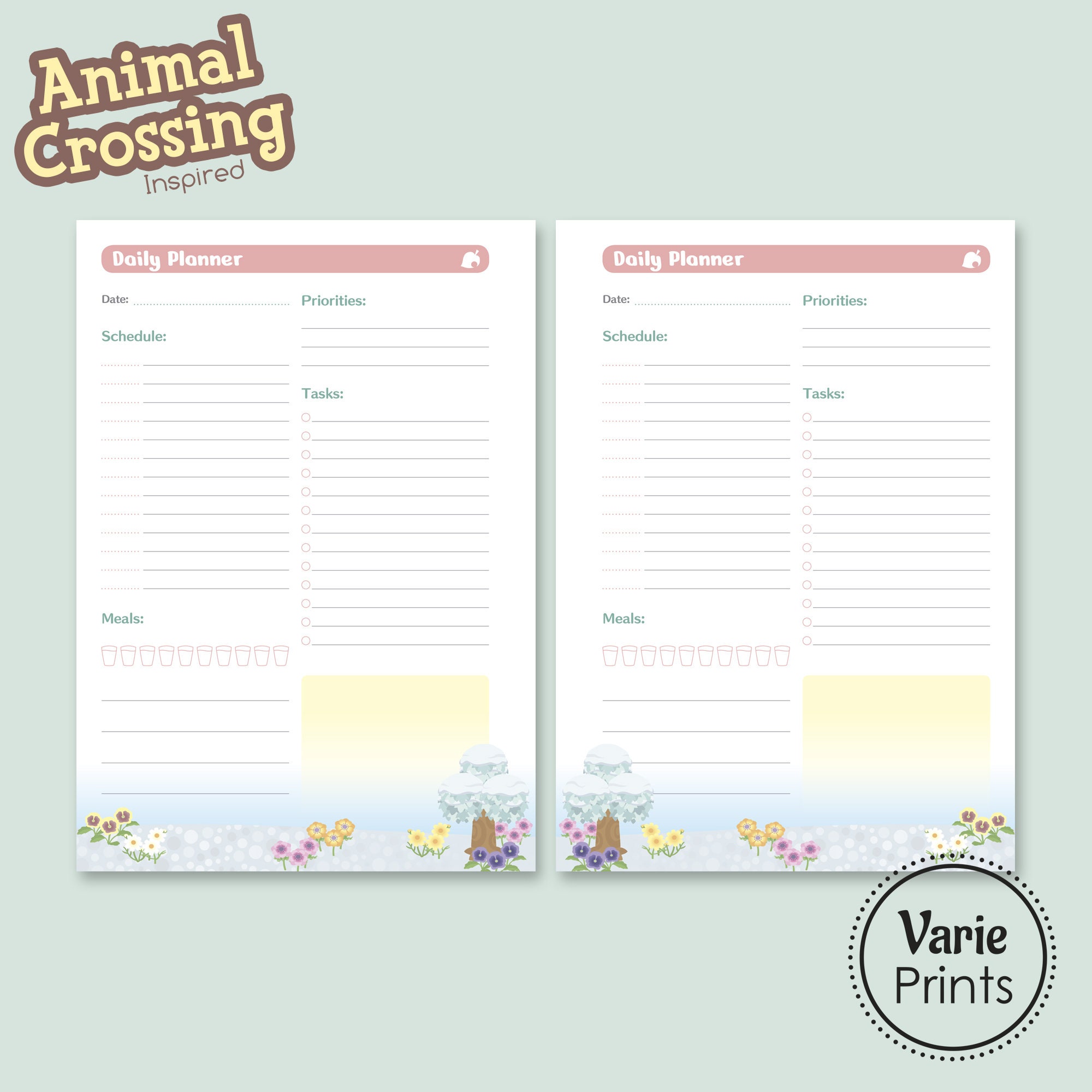 Animal Crossing inspired Printable planner inserts PLANNING - Etsy España