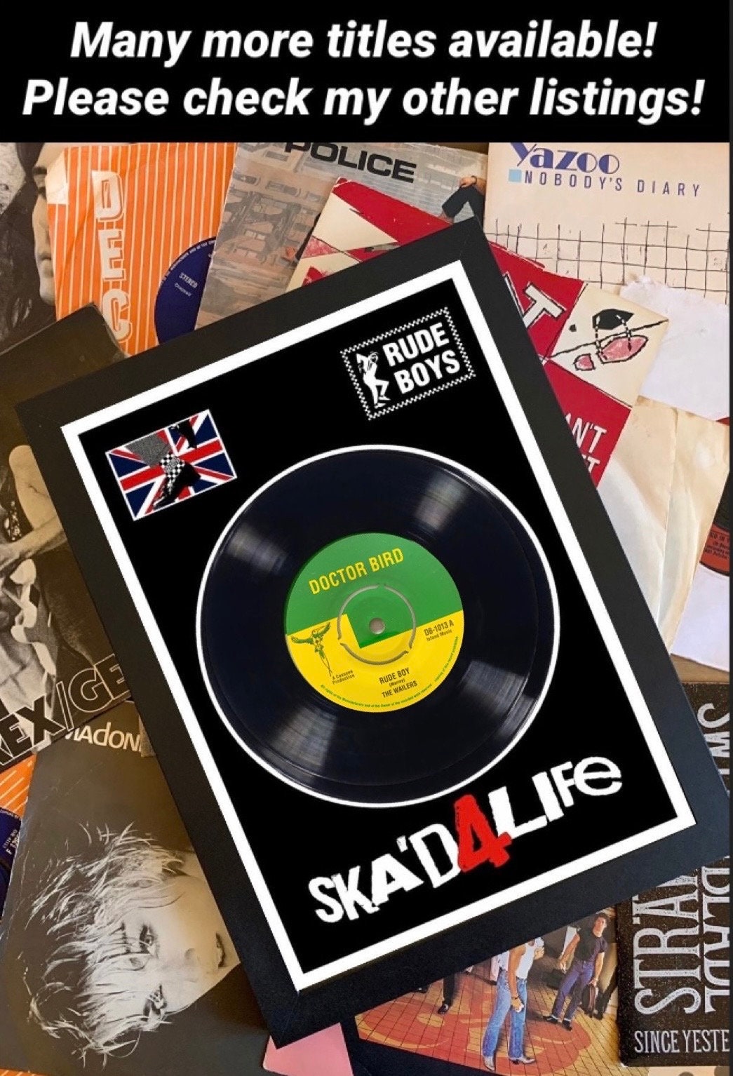 Framed Vinyl Single Record | the Wailers 'rude Boy' | Bob Marley