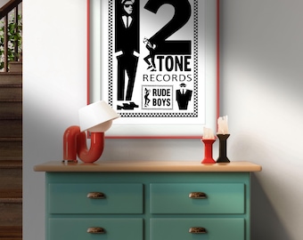 アート・デザイン・音楽 Boys Study 2 Ska 2 Tone Records Giclée Art Print Poster | A5 A4 A3 | Wall Art