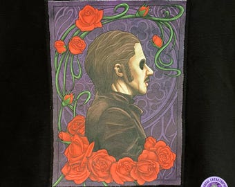 Jugendstil Rosen | -Band Inspiriert | Handgefertigter Rückenpatch aus Samt