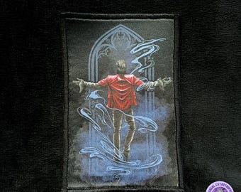 Just här just nu, bandinspirerad, handgjord satinlapp