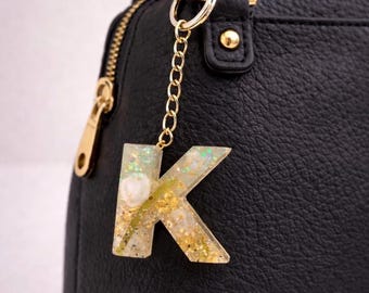 Custom Resin Beach Letter Keychain | Personalized Ocean Keepsake