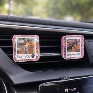 Personalized Photo Car Vent Clip | Custom Car Accessory | Resin Car Vent Clip | Cute Car Gift for Him, Her, Family | Memorial Keepsake