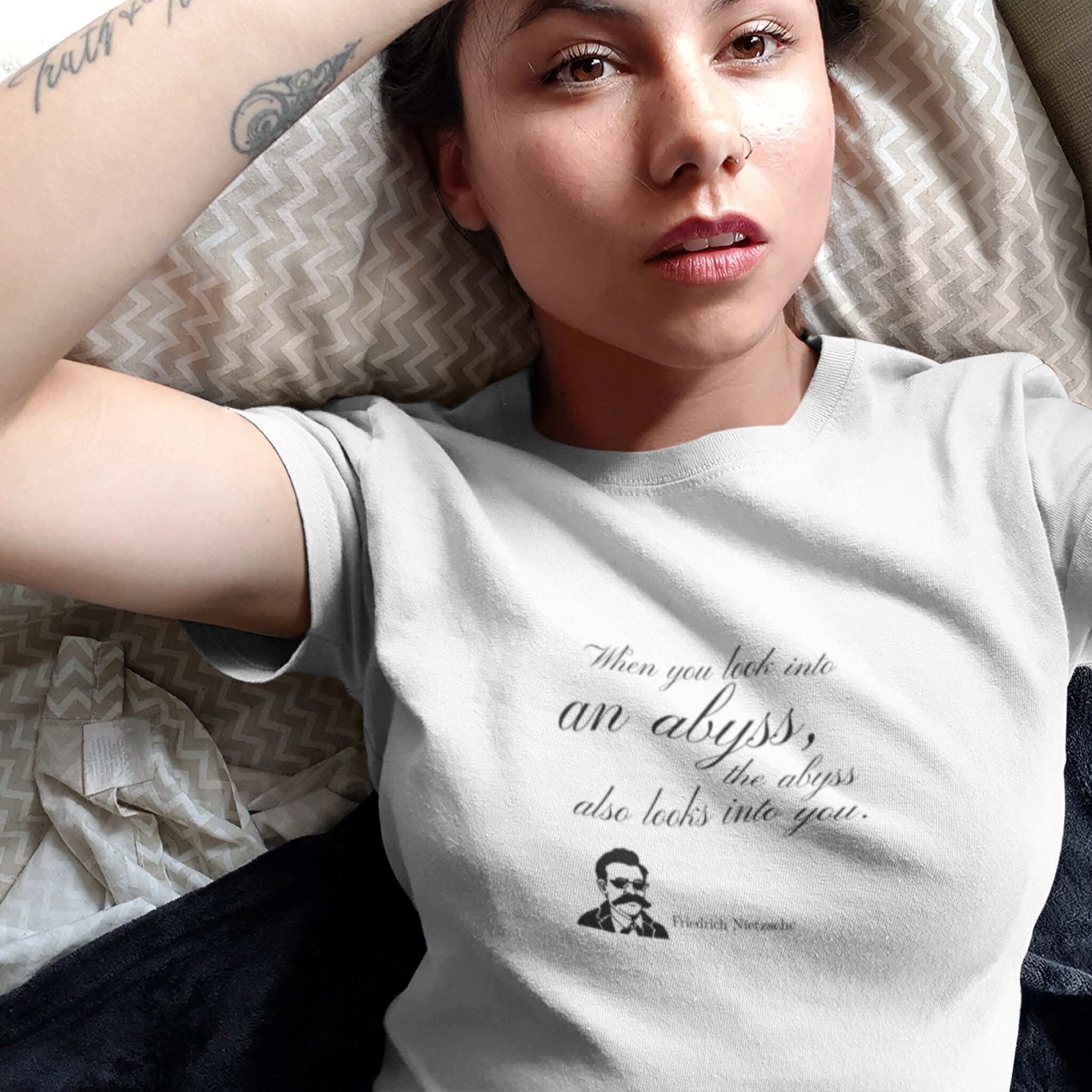 Frederick Nietzsche Graphic When You Look Into An Abyss The | Etsy