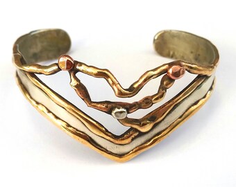 Traditionally Handmade BoHo V shaped bangle