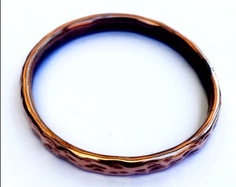 Hand forged hollow pure COPPER full round Bangle