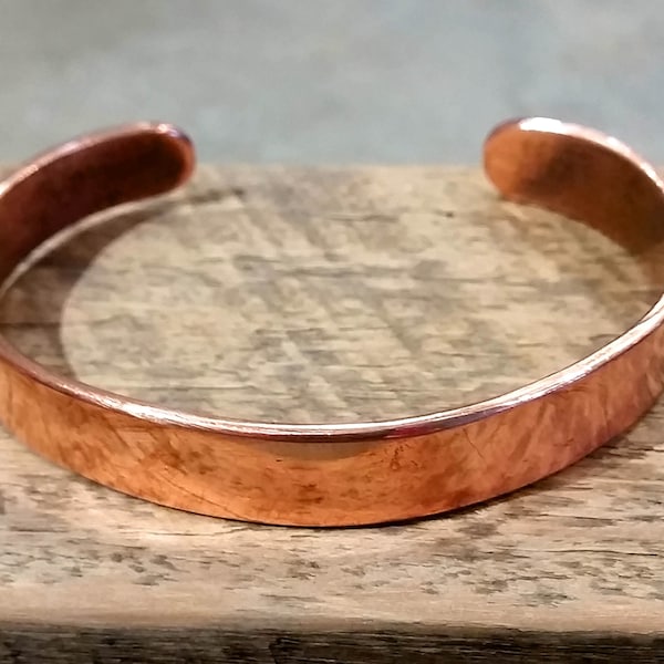 Hand Forged plain SOLID COPPER round edged Bangle for men and women