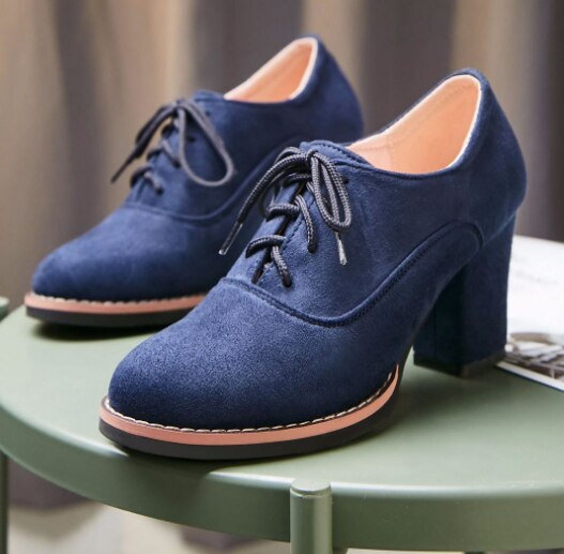 navy blue mid heel