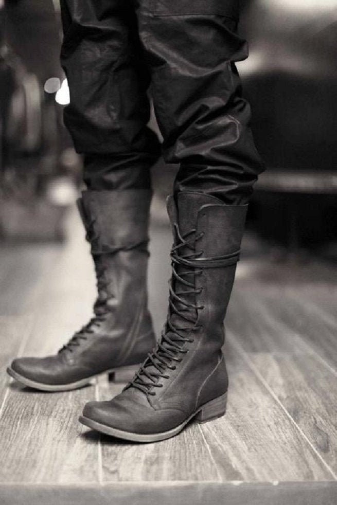 Army Style Combat Wear Black Cowhide Leather Men's Lace up - Etsy UK