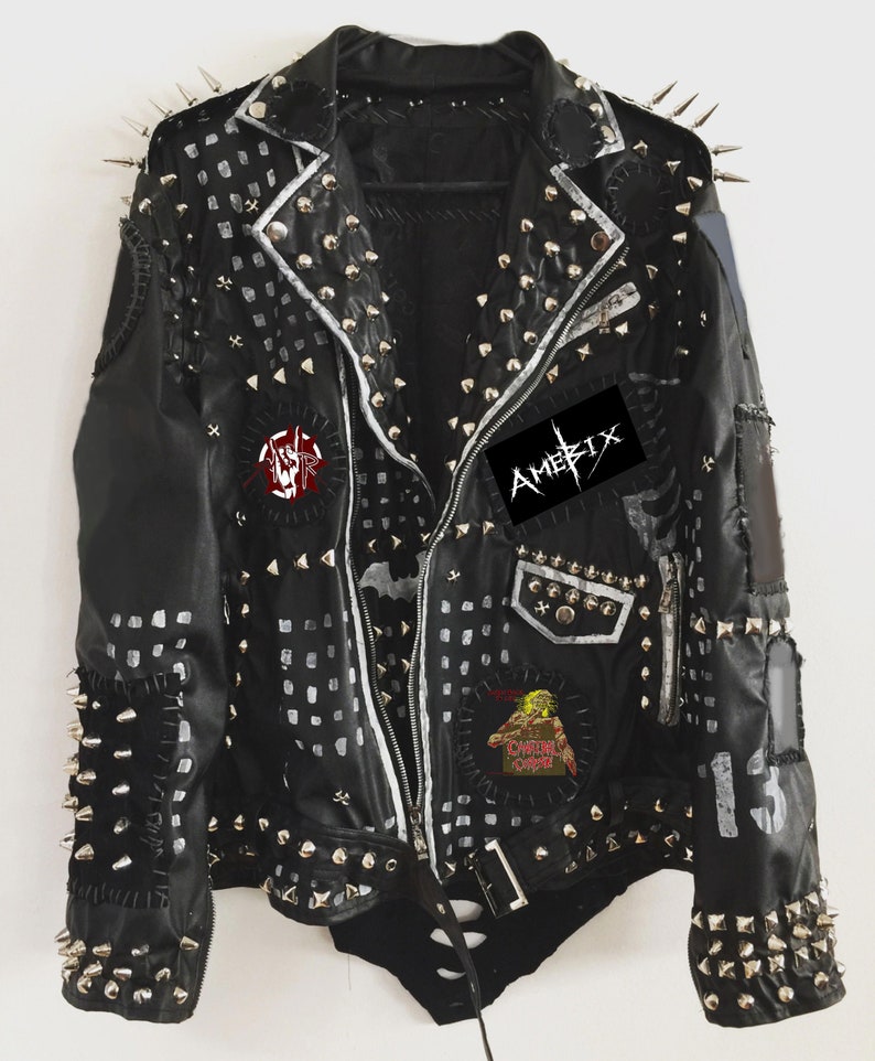 Handmade Men's Bikers Jacket Premium Cowhide Leather Punk - Etsy