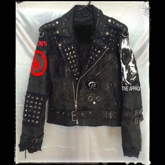 Punker's Bachelorette Party Fashion Jacket, Men Handcrafted Real Leather Patches Jacket, Motorbike Gothic Studded Jacket, Epaulettes Jacket,