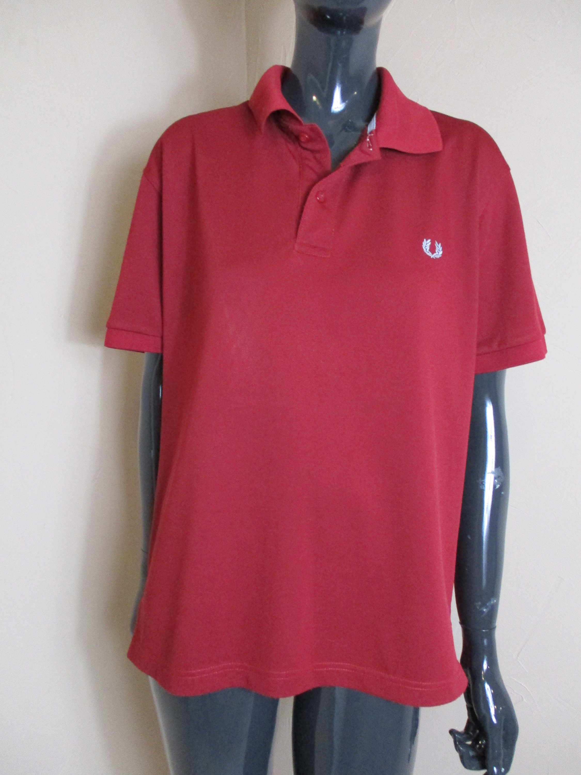 Men's Vintage Red Fred Perry Polo Shirt Size L. Vintage - Etsy