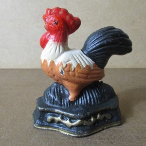Tope de puerta vintage con forma de gallo. Tope de puerta vintage con forma de pollo. Tope de puerta de hierro. Artículos para el hogar. Regalos.