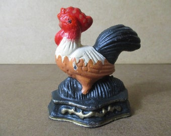 Vintage cockeral doorstop.   vintage door stop\chicken doorstop\iron doorstop\household\gifts