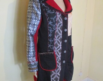 Vintage multi-coloured coat.  vintage\vintage coat\boho coat\retro coat\funky coat