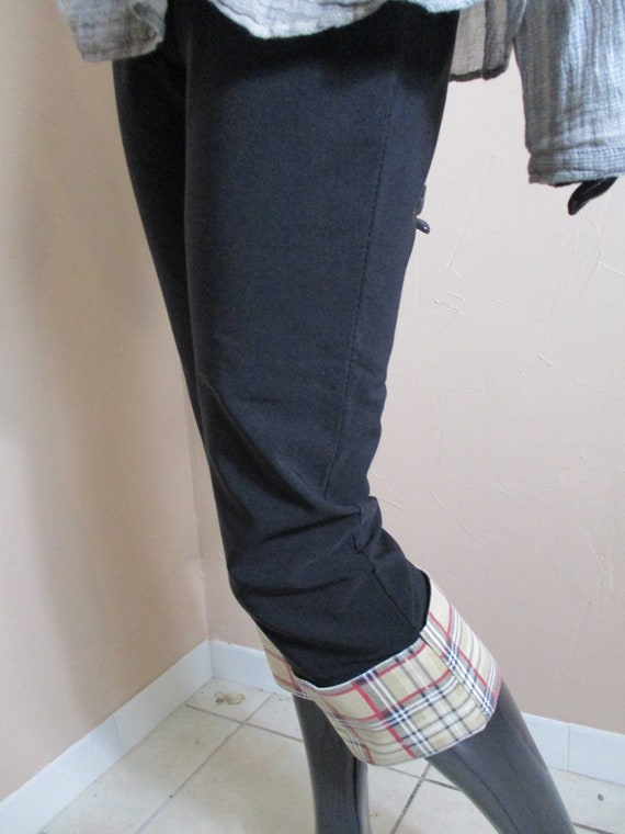 Vintage Capri Pants With Check Cuff. Vintage Trouserscapri