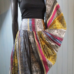 Vintage circle skirt with a geometric print,   vintage skirt\circle skirt\boho skirt\ethnic\retro skirt